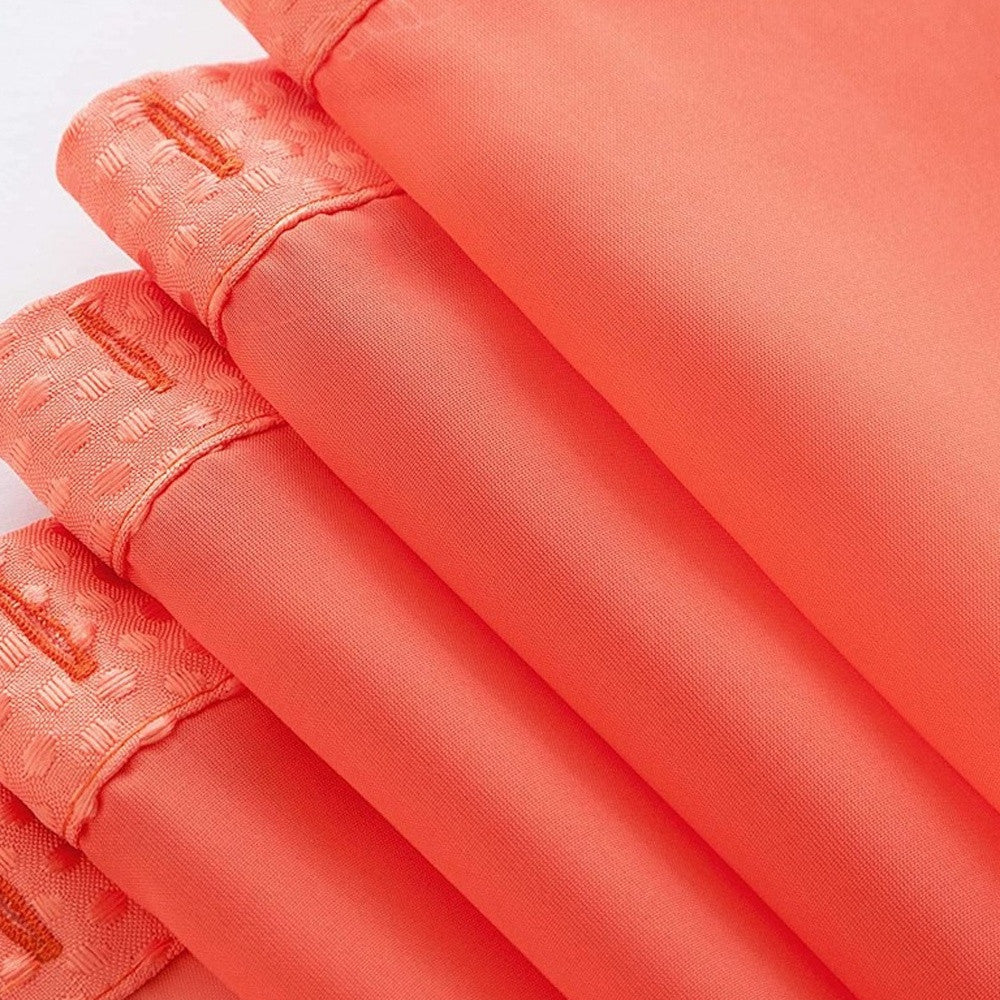 Coral Sheer and Grid Shower Curtain and Liner Set