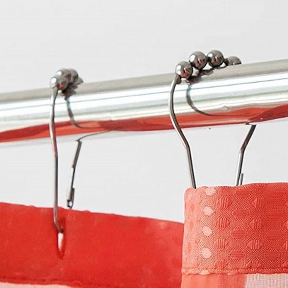 Coral Sheer and Grid Shower Curtain and Liner Set HomeRoots