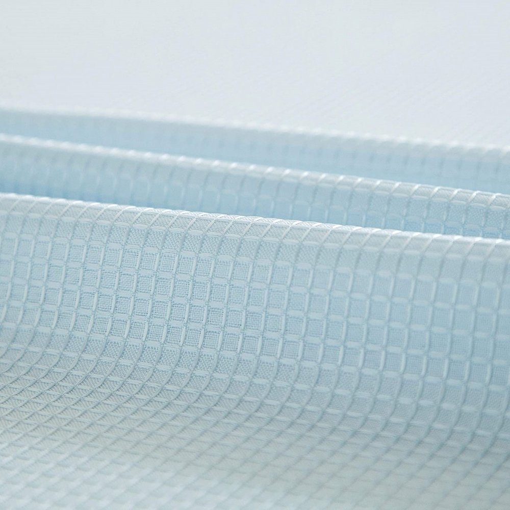 Light Blue Sheer and Grid Shower Curtain and Liner Set HomeRoots