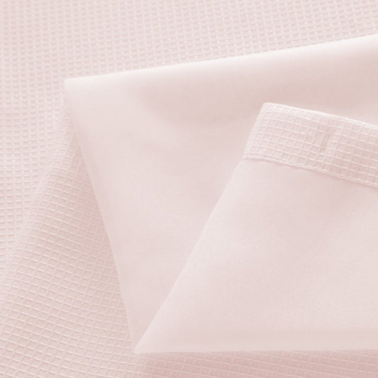 Blush Sheer and Grid Shower Curtain and Liner Set HomeRoots