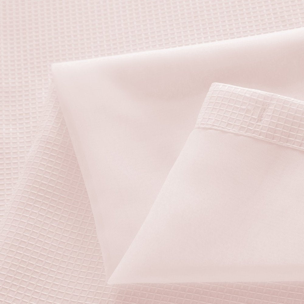 Blush Sheer and Grid Shower Curtain and Liner Set HomeRoots