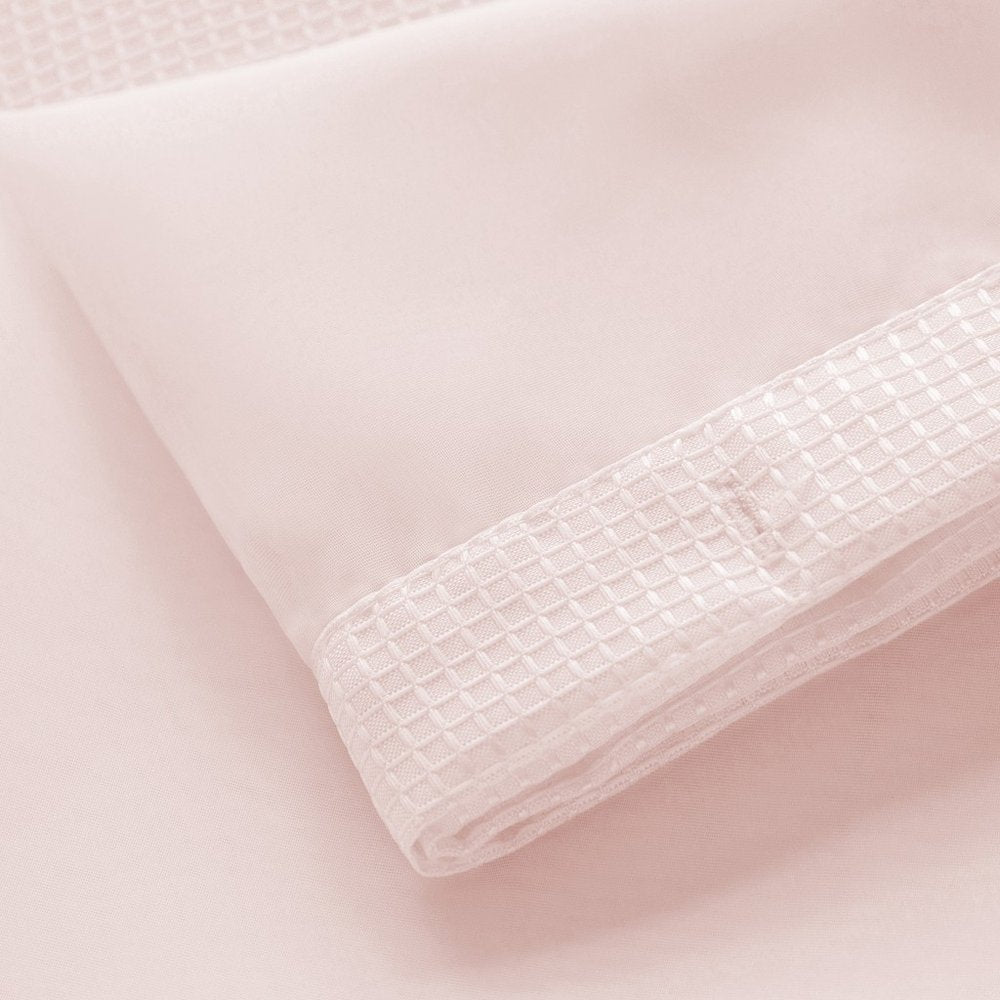 Blush Sheer and Grid Shower Curtain and Liner Set HomeRoots