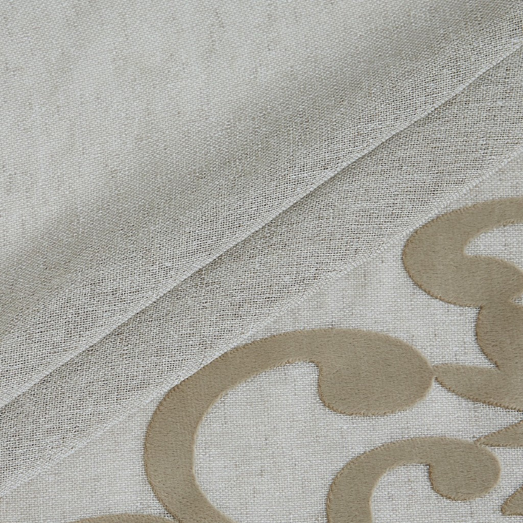 Gold Contemporary Velvet Scroll Shower Curtain