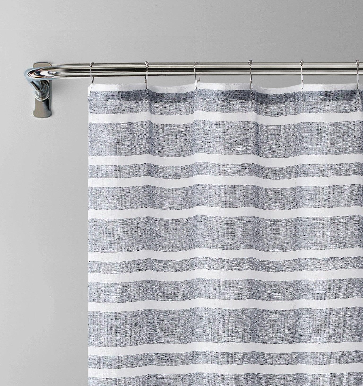 Silvery Gray and White Striped Shower Curtain - FurniFindUSA