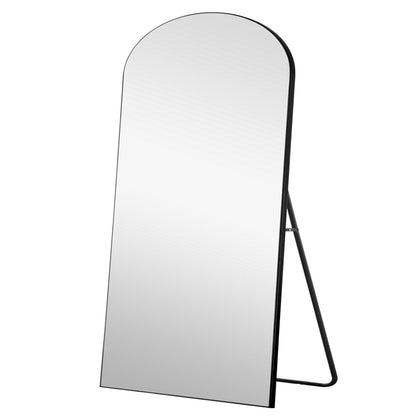 71" Black Arch Wood Framed Freestanding Standing Mirror