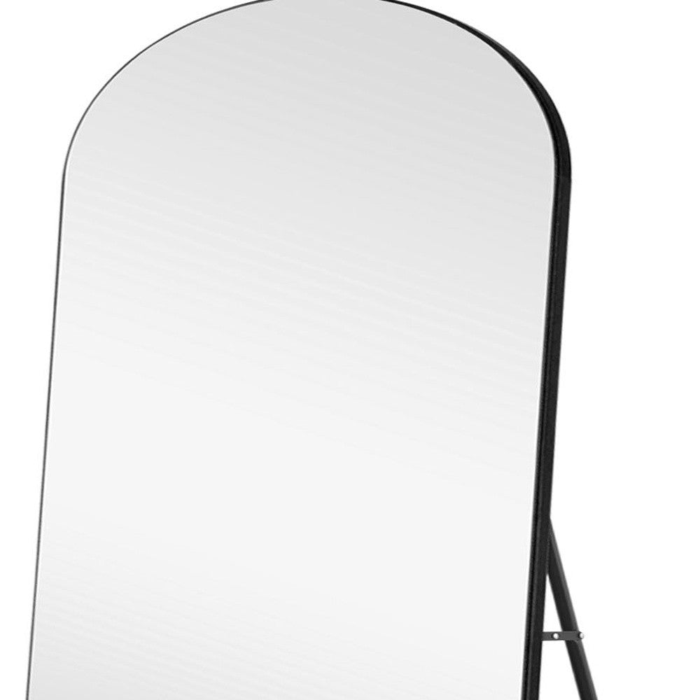 71" Black Arch Wood Framed Freestanding Standing Mirror