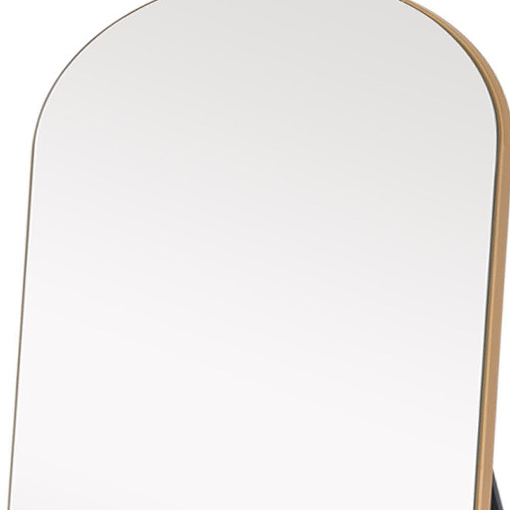 71" Gold Arch Wood Framed Freestanding Standing Mirror