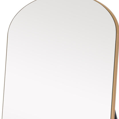 71" Gold Arch Wood Framed Freestanding Standing Mirror