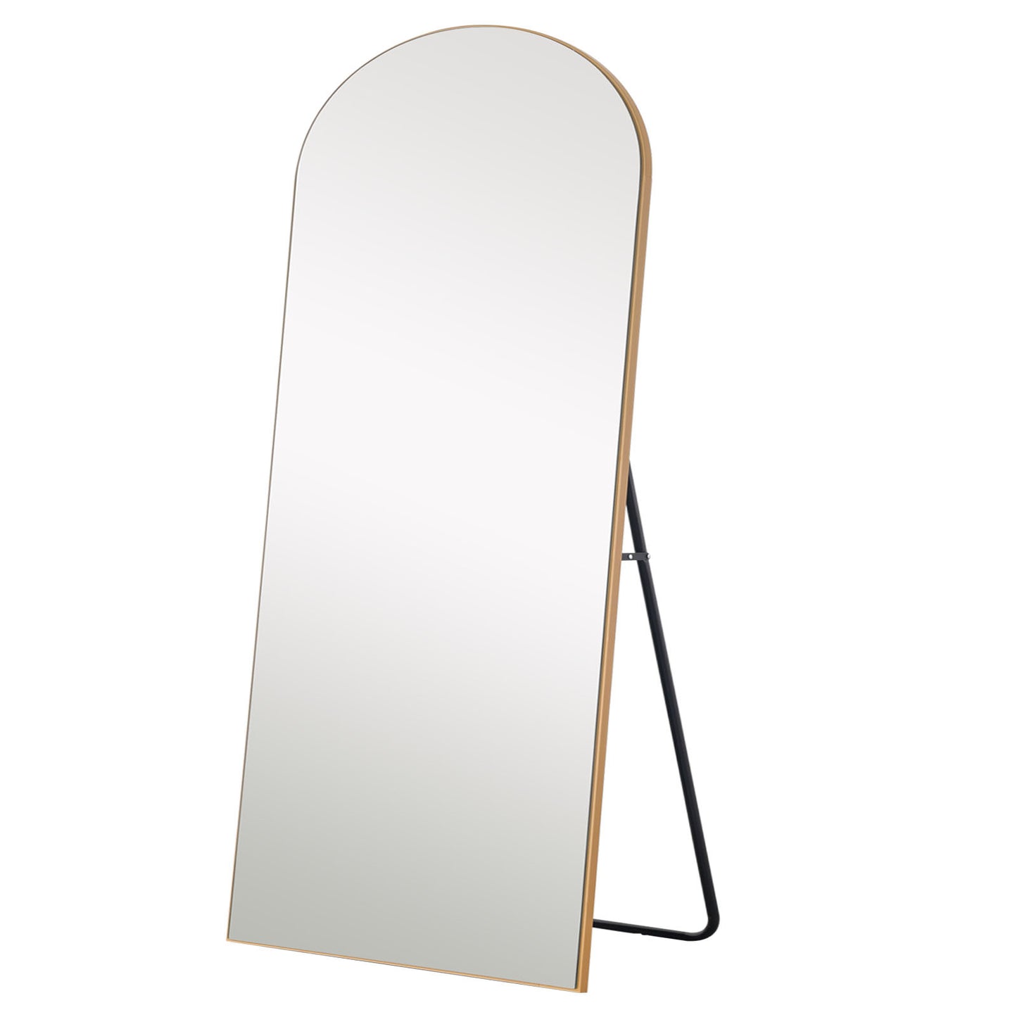 71" Gold Arch Wood Framed Freestanding Standing Mirror