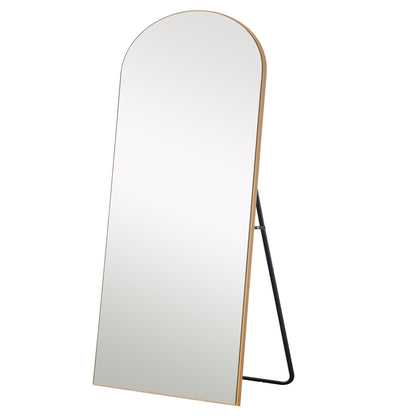 71" Gold Arch Wood Framed Freestanding Standing Mirror