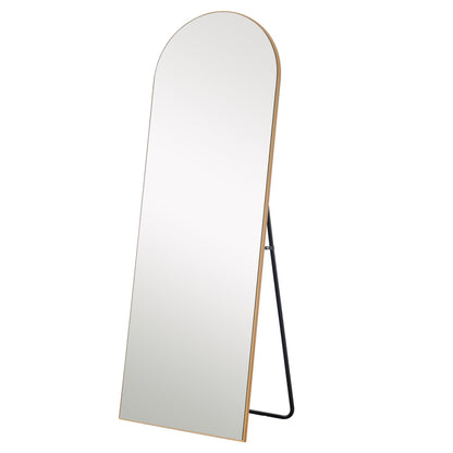 71" Gold Arch Wood Framed Freestanding Standing Mirror