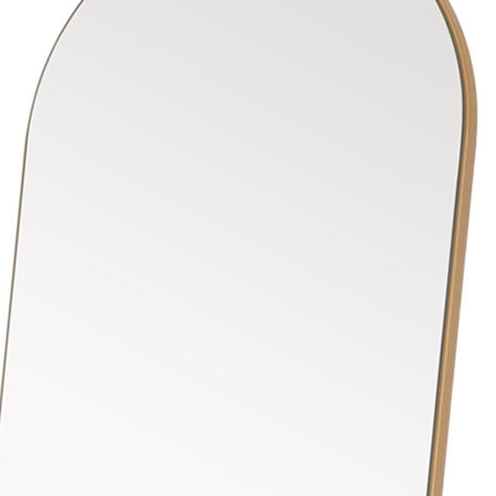 71" Gold Arch Wood Framed Freestanding Standing Mirror