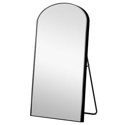 71" Black Arch Metal Framed Freestanding Standing Mirror