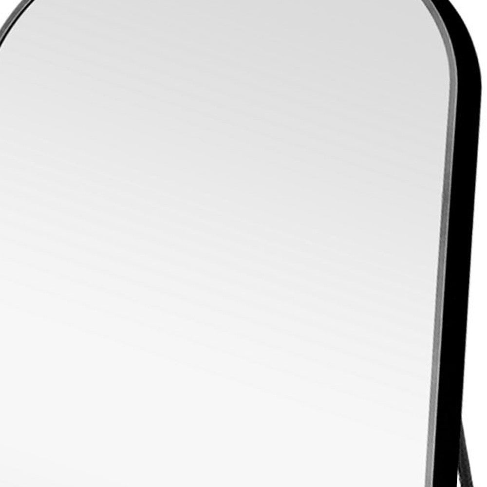 71" Black Arch Metal Framed Freestanding Standing Mirror