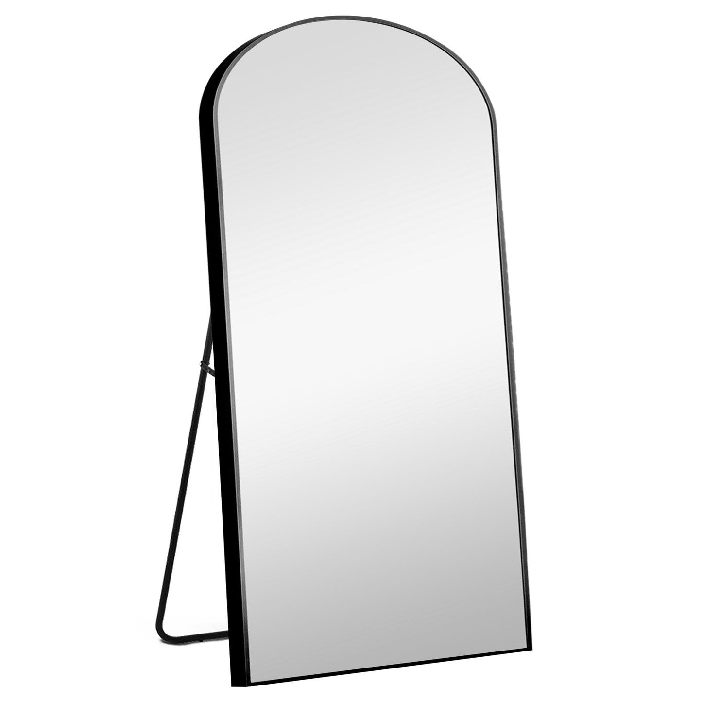 71" Black Arch Metal Framed Freestanding Standing Mirror