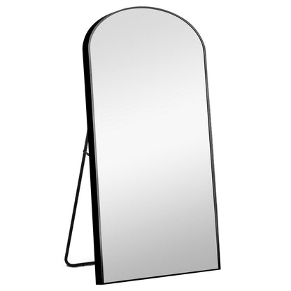 71" Black Arch Metal Framed Freestanding Standing Mirror