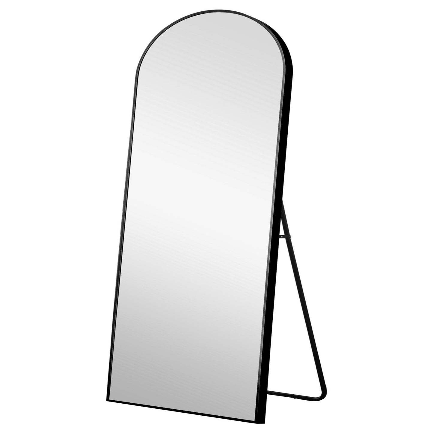 71" Black Arch Metal Framed Freestanding Standing Mirror