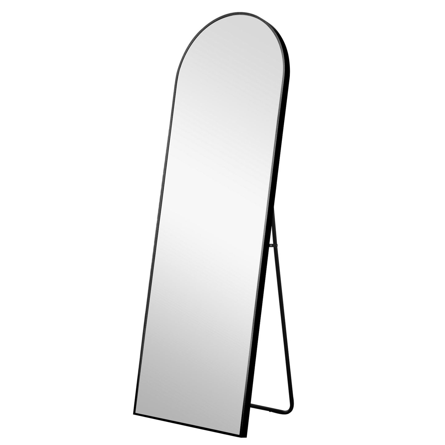 71" Black Arch Metal Framed Freestanding Standing Mirror