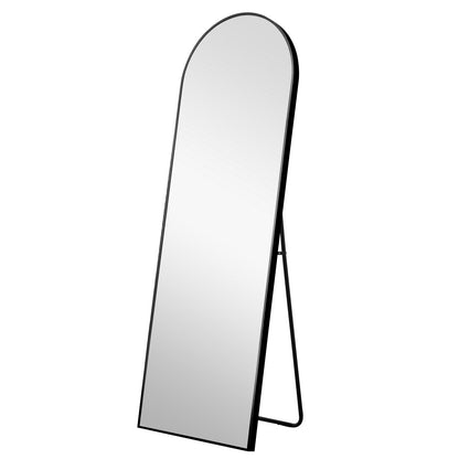 71" Black Arch Metal Framed Freestanding Standing Mirror