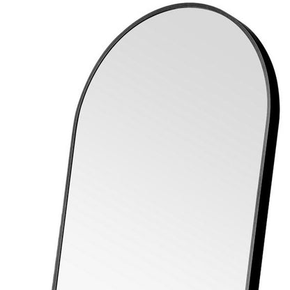 71" Black Arch Metal Framed Freestanding Standing Mirror