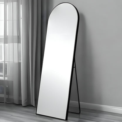 71" Black Arch Metal Framed Freestanding Standing Mirror