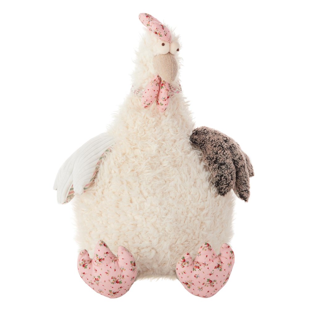 23" X 24" Ivory Novelty Chicken Handmade Polyester Throw Pillow — view 3