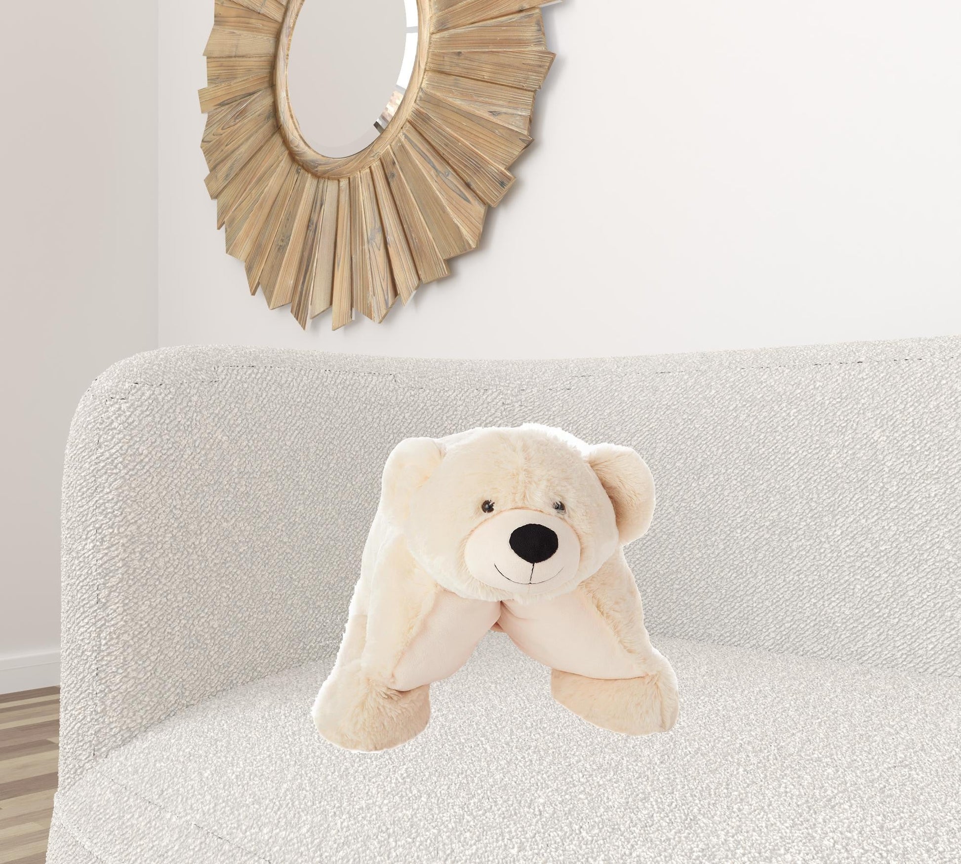 22" X 18" Ivory Bear Throw Pillow FurniFindUSA