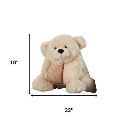 22" X 18" Ivory Bear Throw Pillow HomeRoots