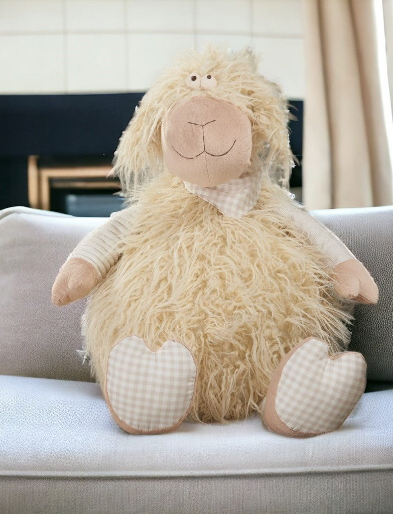 26" X 22" Ivory Lamb Throw Pillow FurniFindUSA