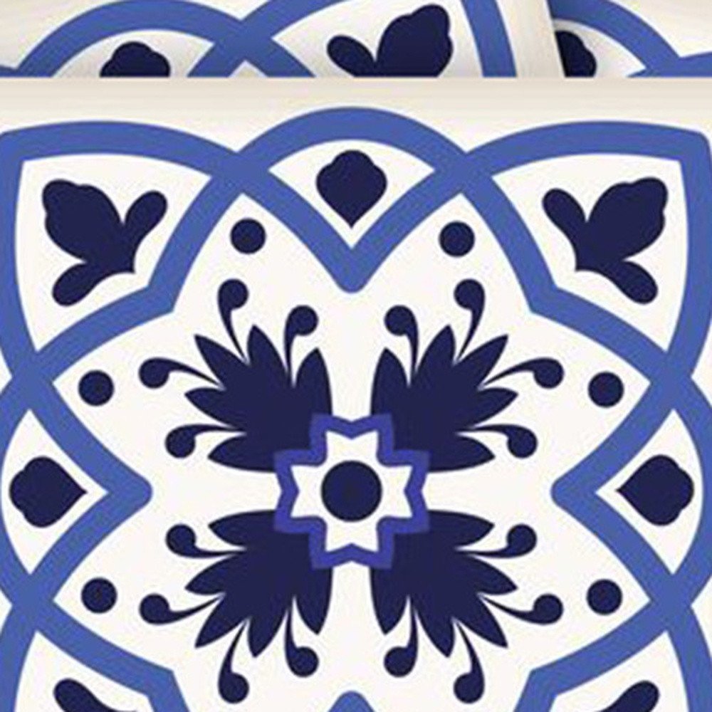 7" x 7" Blue And White Peel And Stick Removable Tiles HomeRoots