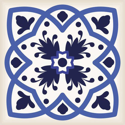 7" x 7" Blue And White Peel And Stick Removable Tiles HomeRoots