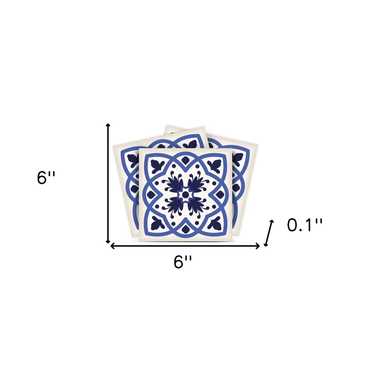 4" X 4" Blue And White Mosaic Peel And Stick Removable Tiles HomeRoots