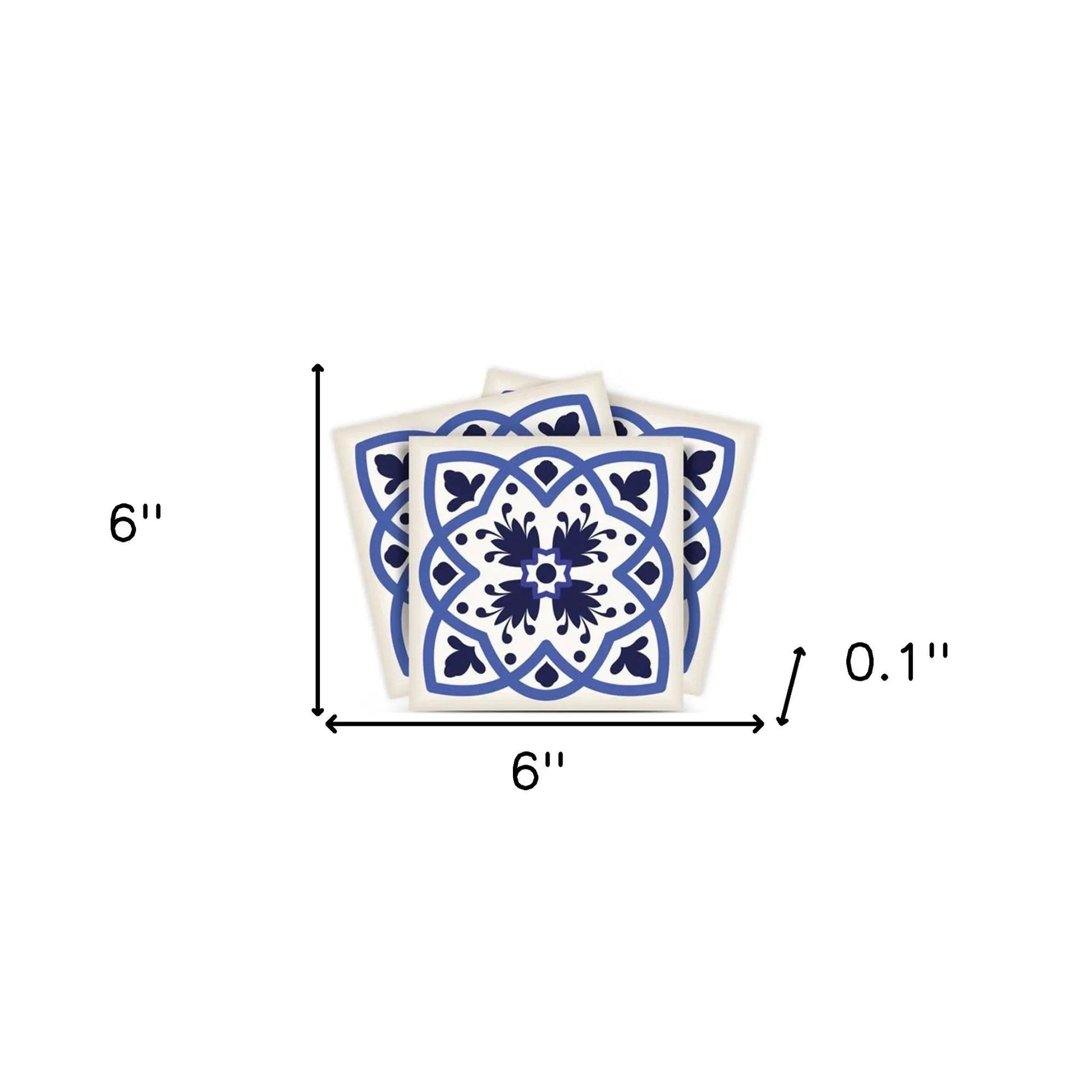 4" X 4" Blue And White Mosaic Peel And Stick Removable Tiles HomeRoots