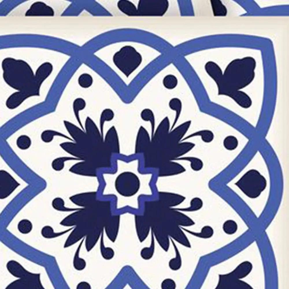 4" X 4" Blue And White Mosaic Peel And Stick Removable Tiles HomeRoots