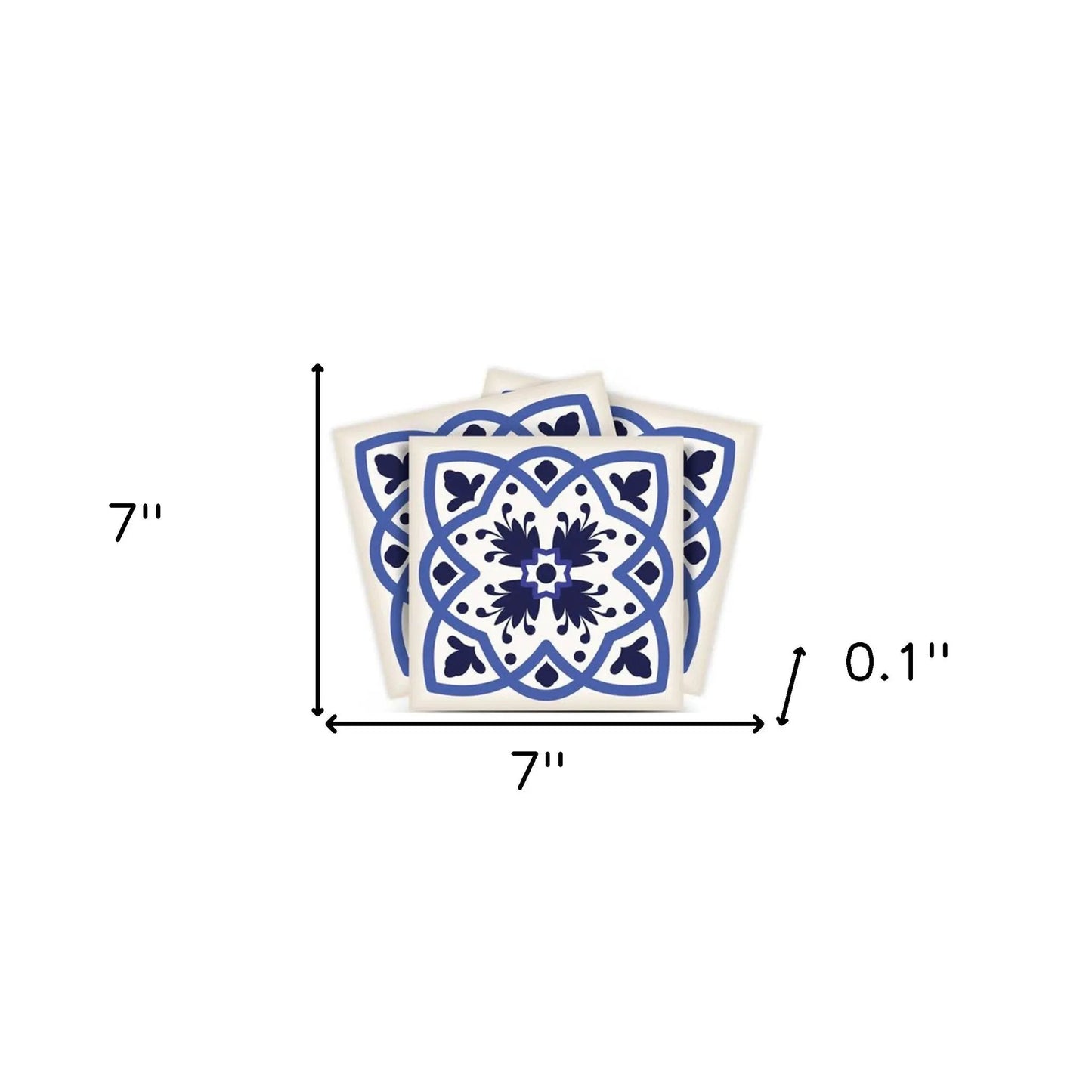 4" X 4" Blue And White Mosaic Peel And Stick Removable Tiles HomeRoots