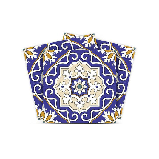 5" X 5" Blue White and Gold Mosaic Removable Tiles