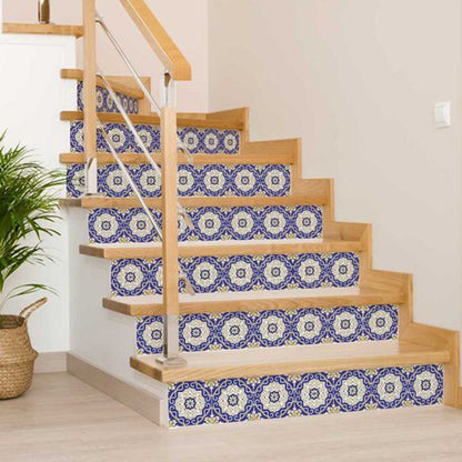 7" x 7" Blue And White Peel And Stick Removable Tiles HomeRoots