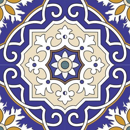 5" X 5" Blue White and Gold Mosaic Removable Tiles