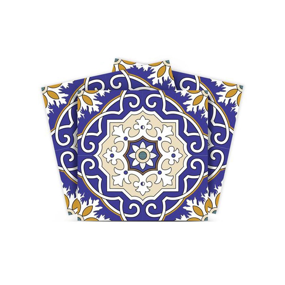 7" x 7" Blue And White Peel And Stick Removable Tiles HomeRoots