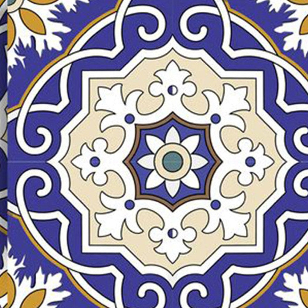 6" X 6" Blue White and Gold Mosaic Removable Tiles