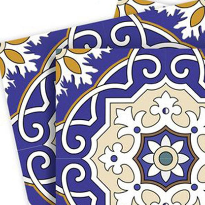 4" X 4" Blue White and Gold Mosaic Removable Tiles HomeRoots