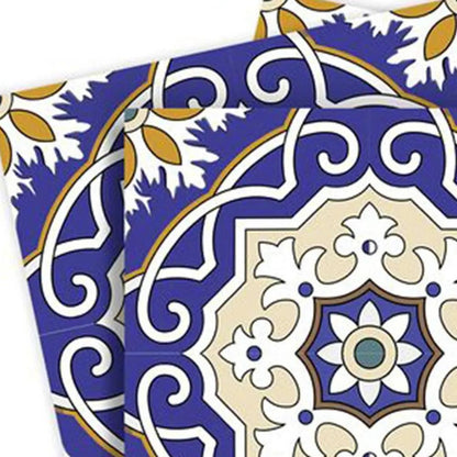 4" X 4" Blue White and Gold Mosaic Removable Tiles HomeRoots