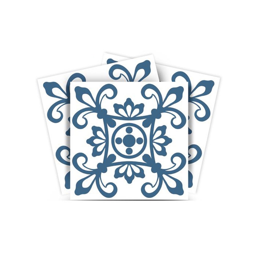 7" x 7" Teal Blue Peel And Stick Removable Tiles HomeRoots