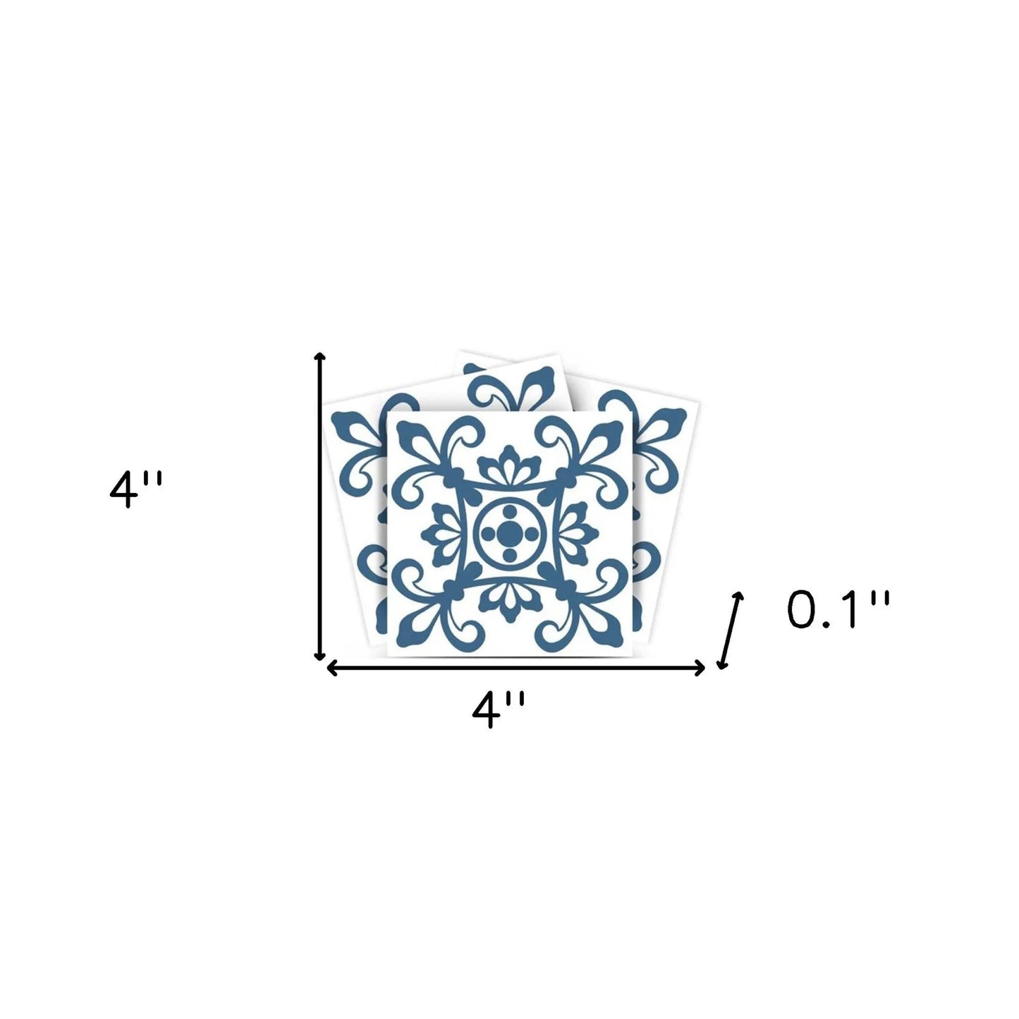 4" X 4" Teal And White Mosaic Peel And Stick Removable Tiles HomeRoots