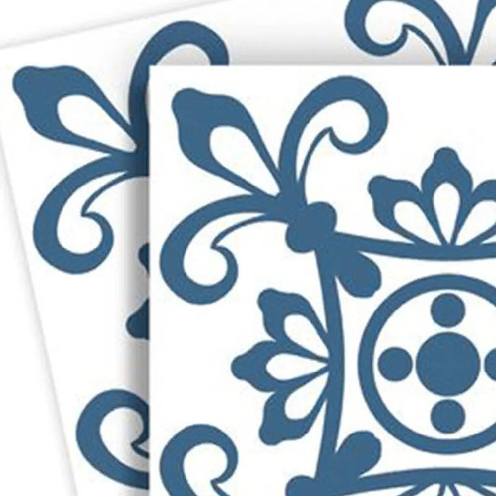 4" X 4" Teal And White Mosaic Peel And Stick Removable Tiles HomeRoots