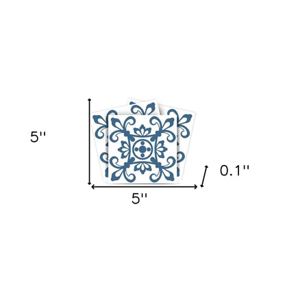 4" X 4" Teal And White Mosaic Peel And Stick Removable Tiles HomeRoots