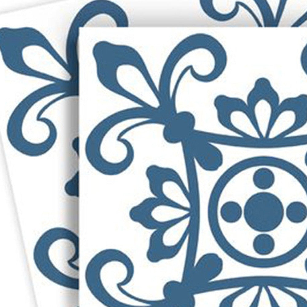 4" X 4" Teal And White Mosaic Peel And Stick Removable Tiles HomeRoots