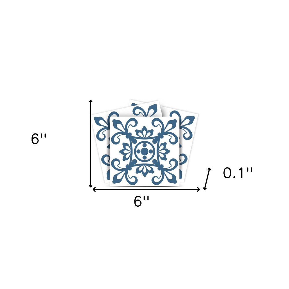 4" X 4" Teal And White Mosaic Peel And Stick Removable Tiles HomeRoots