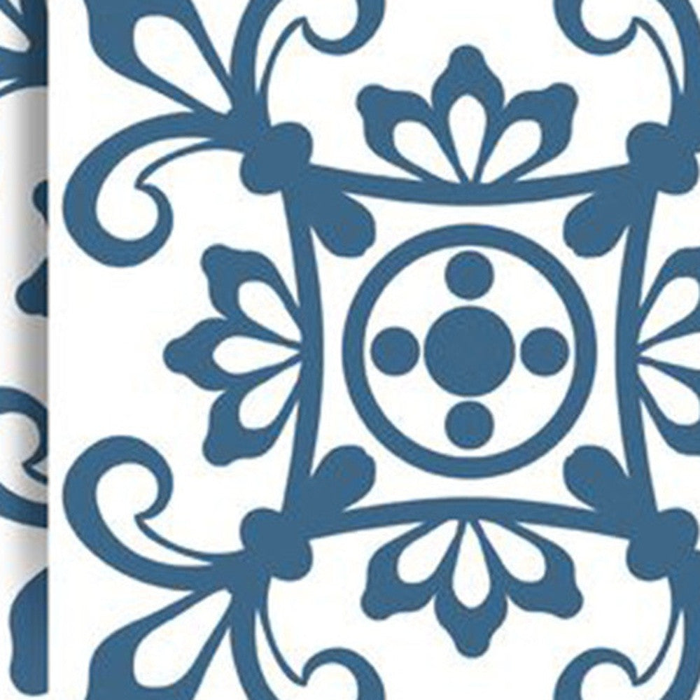 4" X 4" Teal And White Mosaic Peel And Stick Removable Tiles HomeRoots