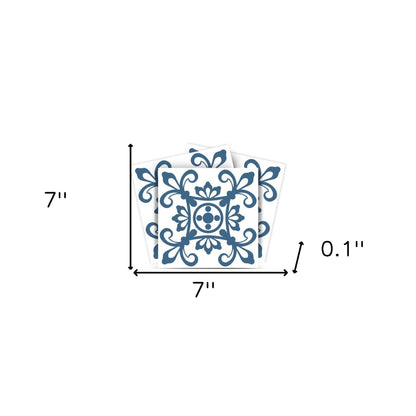4" X 4" Teal And White Mosaic Peel And Stick Removable Tiles HomeRoots